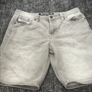 Ecko Unlimited Men's Light Gray Denim Shorts